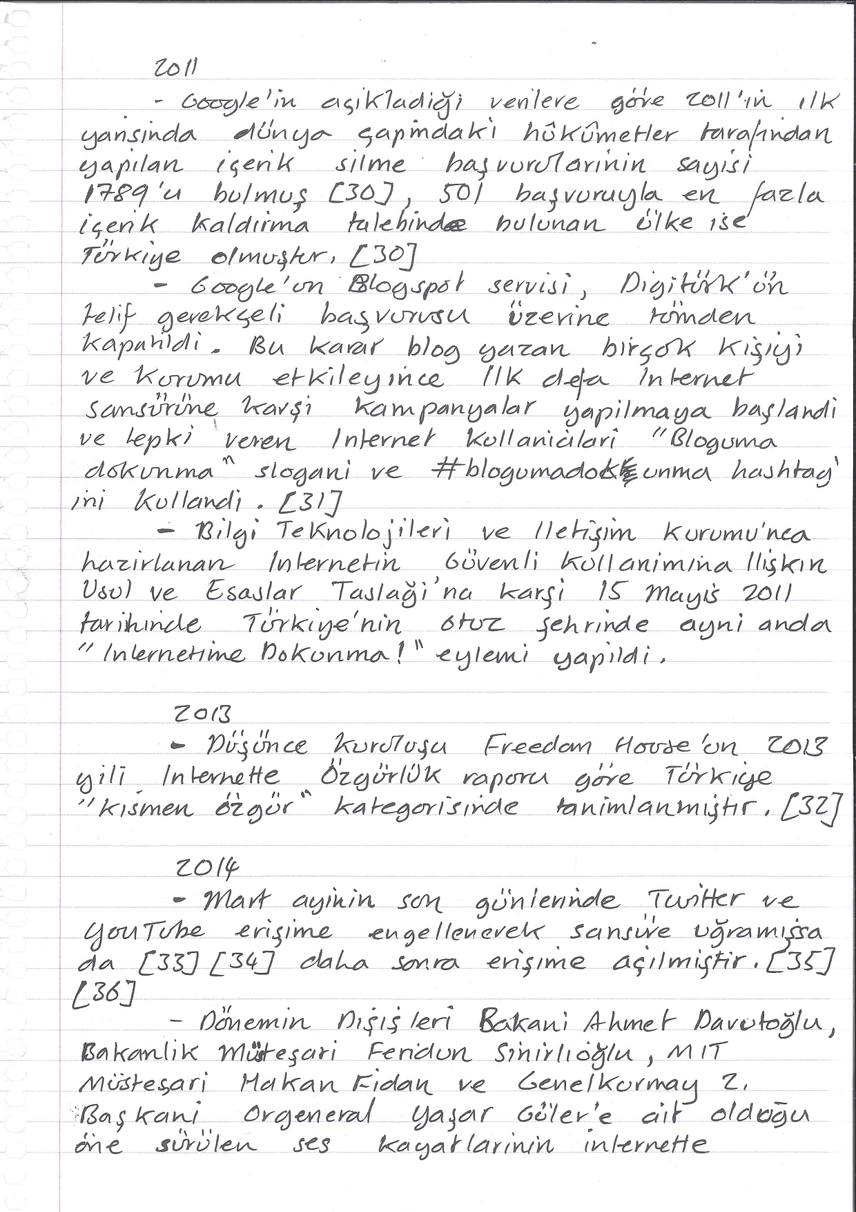 Censorship in Turkey, Handwritten