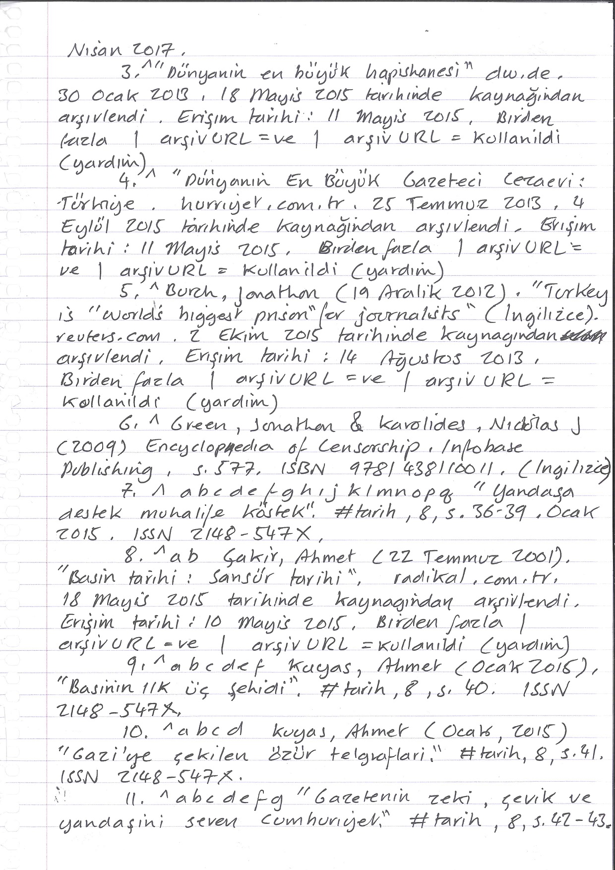 Censorship in Turkey, Handwritten