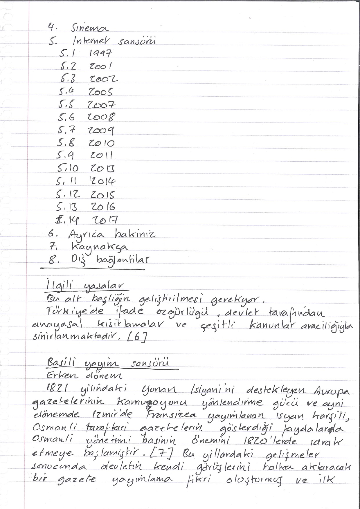 Censorship in Turkey, Handwritten