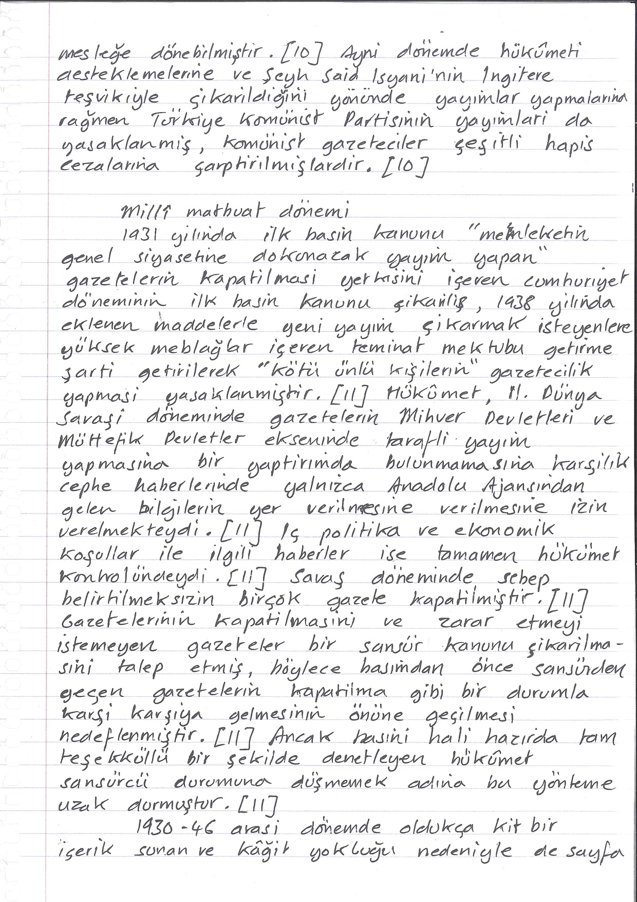 Censorship in Turkey, Handwritten