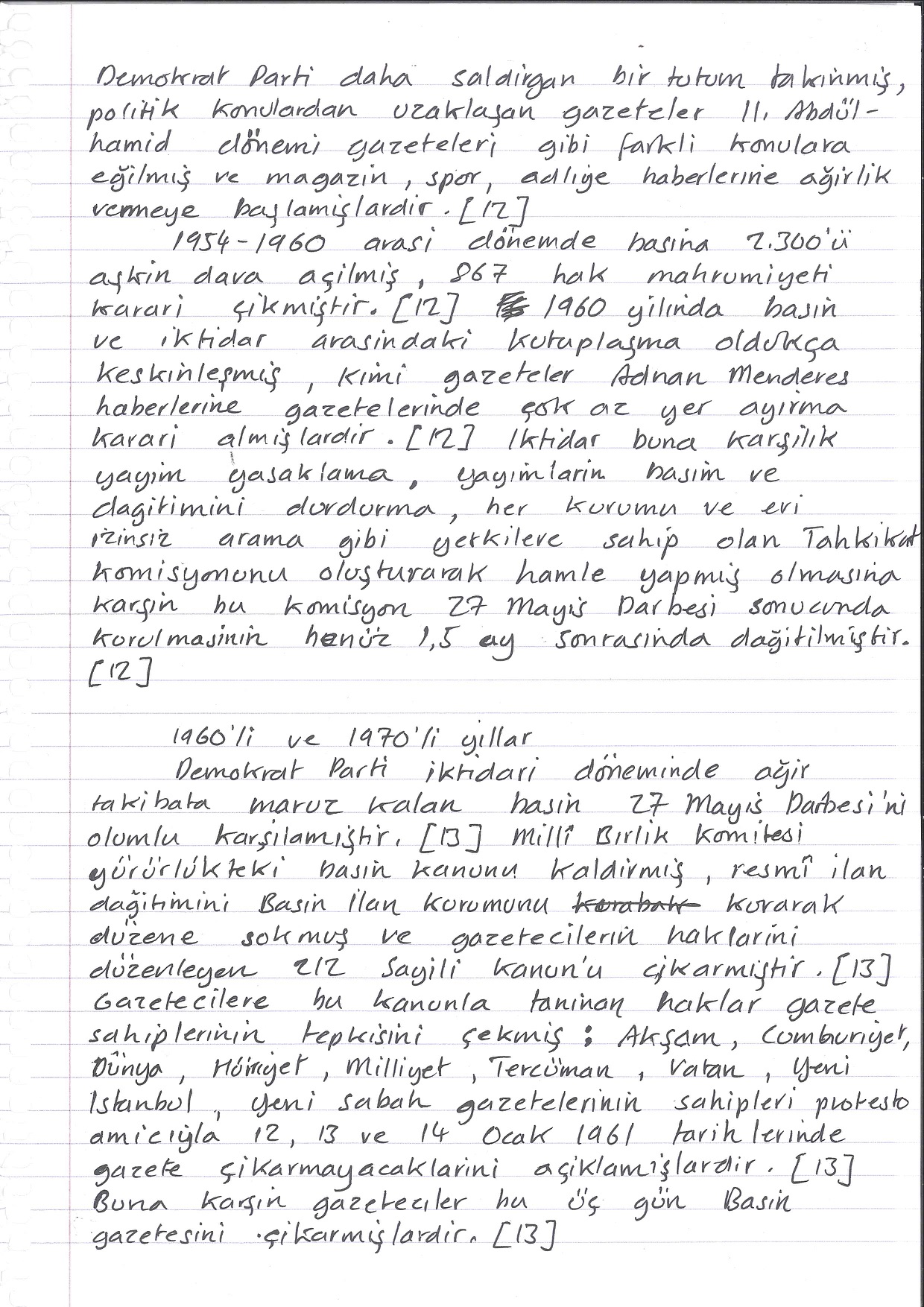 Censorship in Turkey, Handwritten