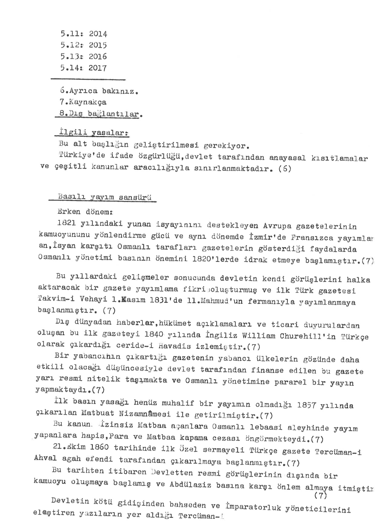 Censorship in Turkey, Typed