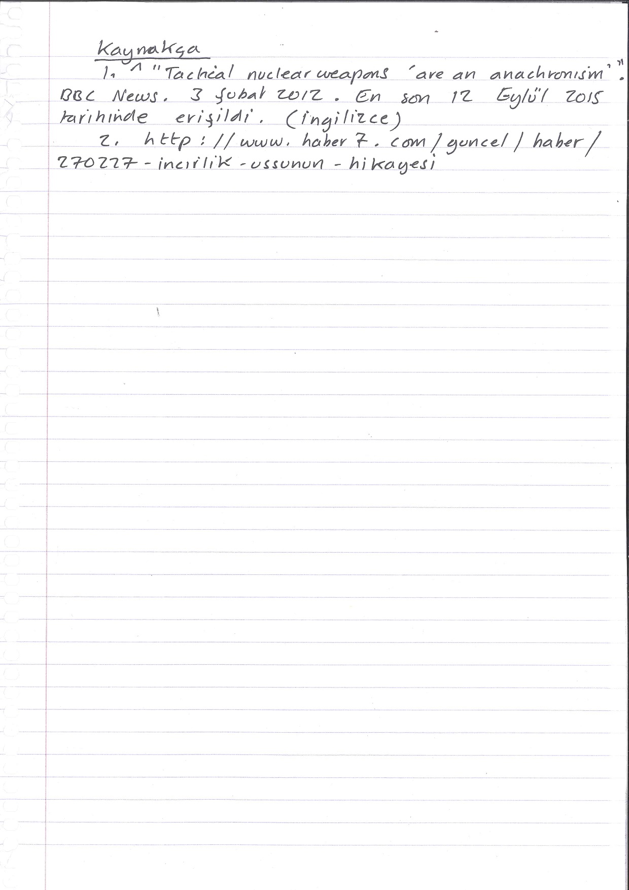 Incirlik Air Base, handwritten