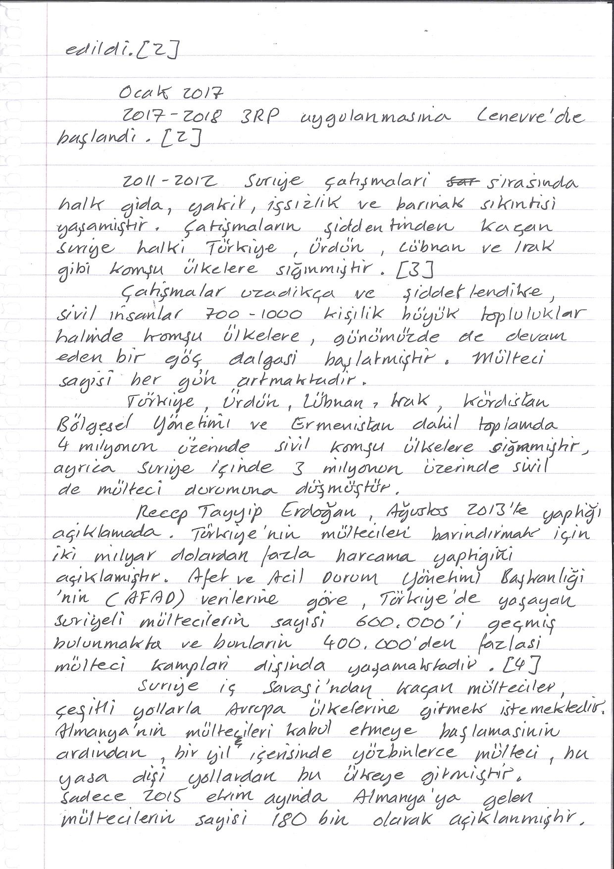 Refugees of the Syrian Civil War, Handwritten